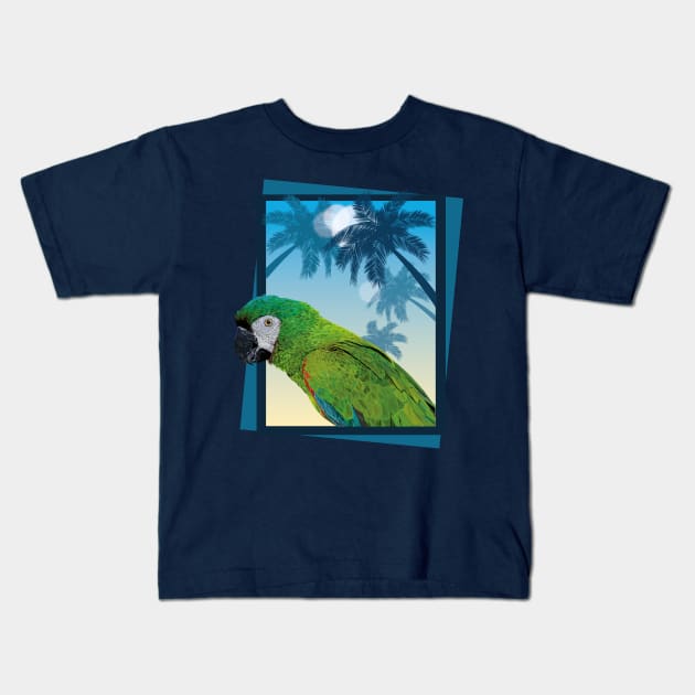 Severe Macaw Kids T-Shirt by obscurite